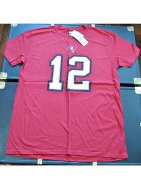 Tom Brady #12 Tampa Bay NFL Apparel Red Short Sleeve Shirt Large